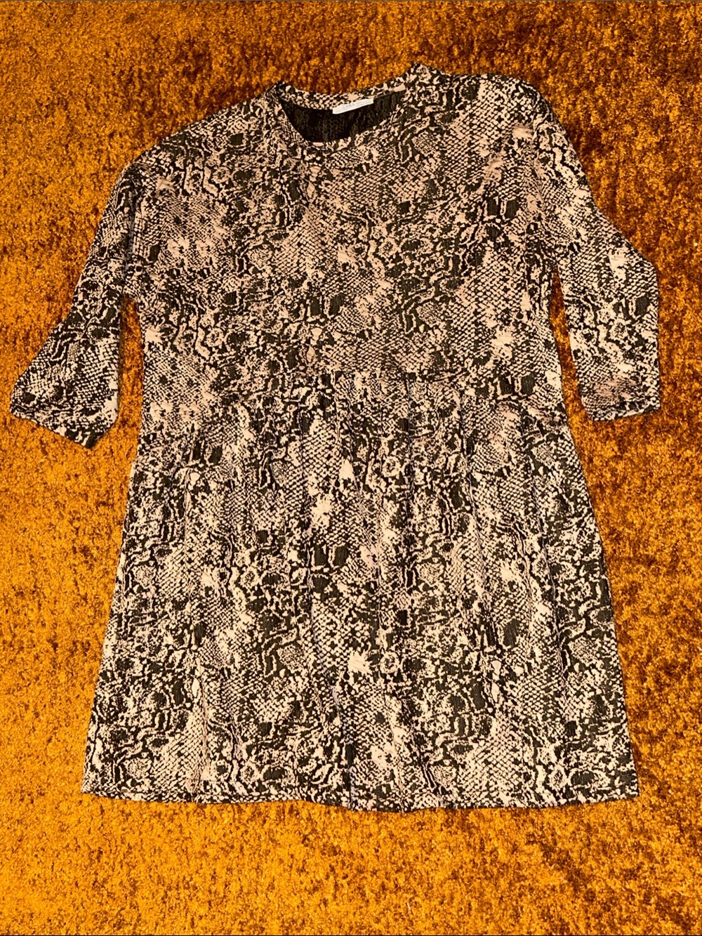 Zara Black and White Snake Print Mini Dress - Picture 2 of 6